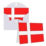 EKYOSHCZ Grußkarten mit dänischer Flagge von Dänemark mit Umschlägen, blanko,...