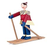 Kay Bojesen Datti Skiläufer Figuren 15.5 cm Holzfiguren Originaldesign, Multi