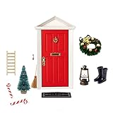 Super Idee Rot Wichteltür Weihnachten Set mit Türschloss und Schlüssel Miniatur Wichtel...